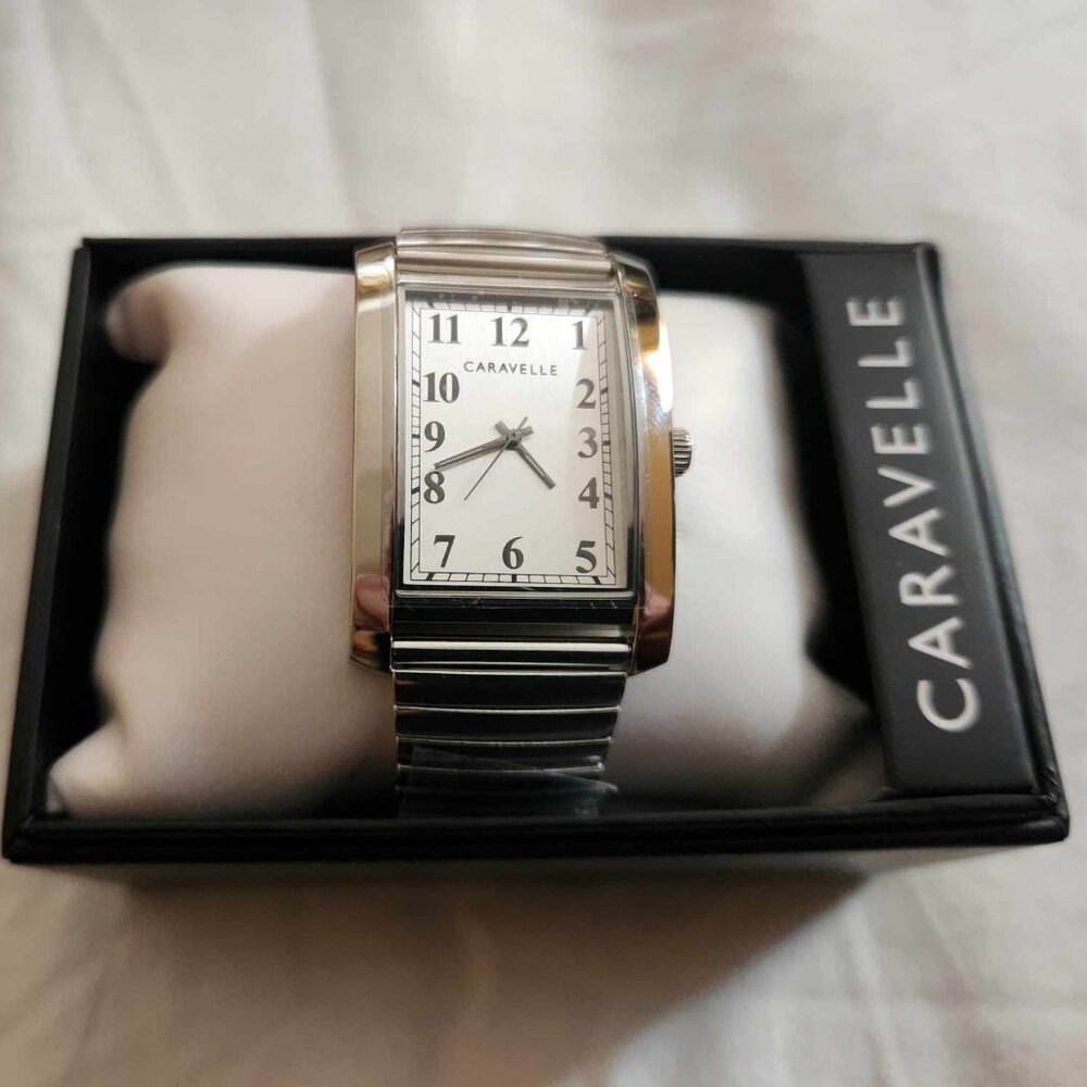 Caravelle designed by Bulova Silver Men's Watch NWT